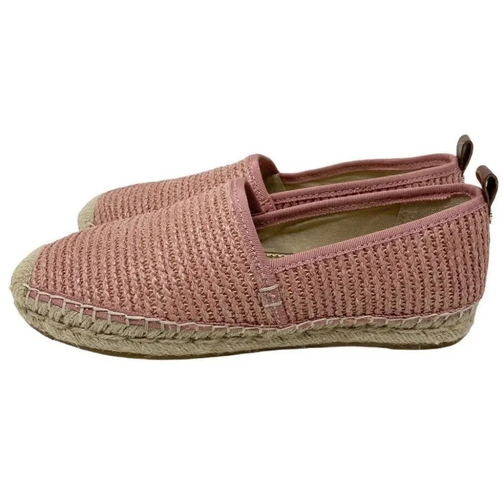 Sam Edelman‎ Espadrille Flats Slip-On Khloe Loafers Knit Pink Gold